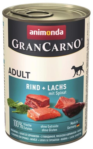 Animonda GranCarno Adult Rind, Lachs & Spinat 6 x 400g Hundefutter