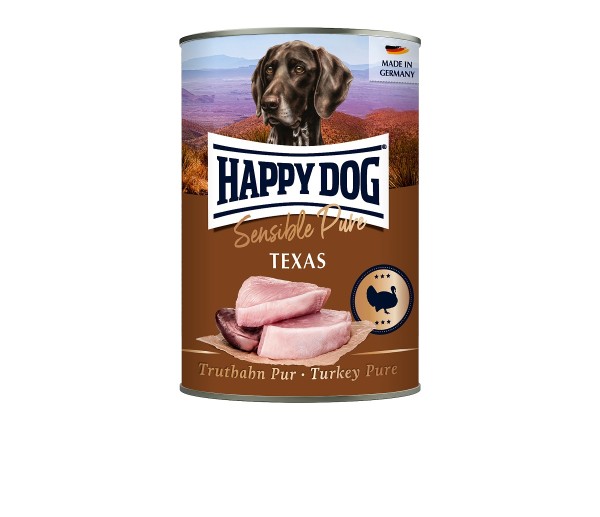 12 x 400g Dose Happy Dog Texas Truthahn Pur getreidefrei 100% tierisches Protein