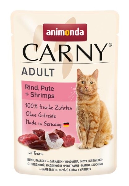 Animonda Cat Portionsbeutel Carny Adult Rind, Pute + Shrimps 12 x 85g