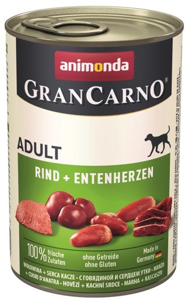 Animonda GranCarno Adult Rind & Entenherzen 6 x 400g Hundefutter