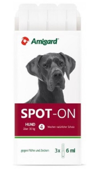 Amigard Spot-on Hund für Hunde über 30 kg 3 x 6 ml Schutz gegen Flöhe und Zecken