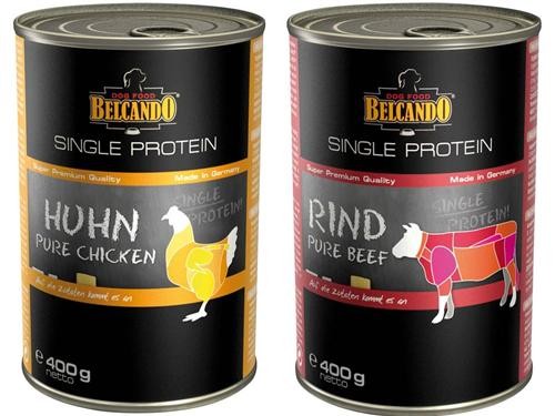 Belcando single protein Feuchtnahrung für Hunde 24 x 400 g Dose Rind u. Huhn
