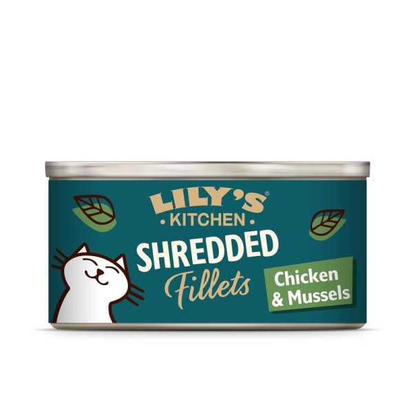 Lilys Kitchen Cat Shredded Fillets Chicken & Mussel 24 x 70g Katzenfutter