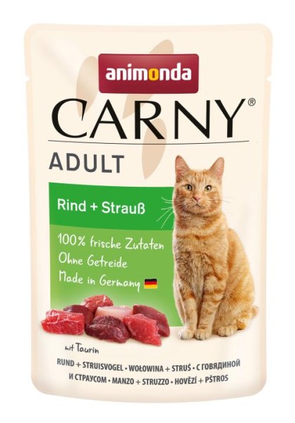 Animonda Cat Portionsbeutel Carny Adult Rind + Strauß 12 x 85 g