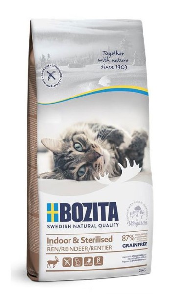 Bozita Indoor & Sterilised Grain free Reindeer 2 kg getreidefreies Katzenfutter
