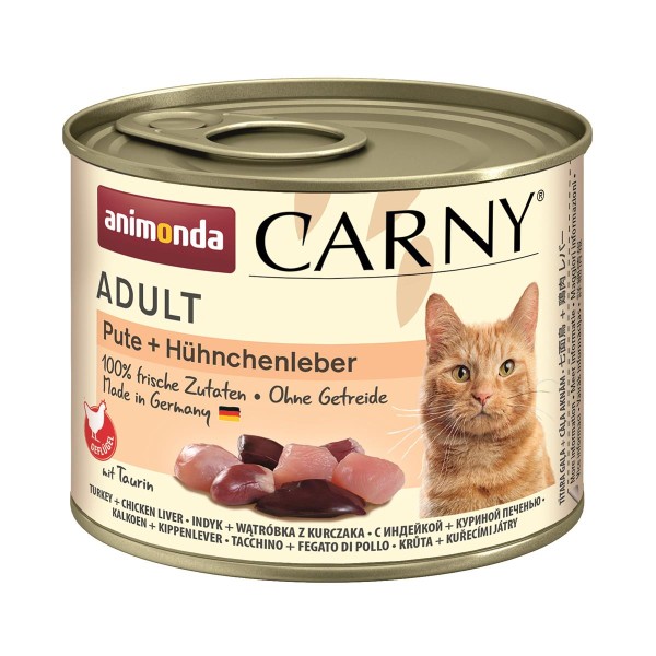 Animonda Cat Dose Carny Adult Pute & Hühnchenleber 6 x 200g Katzenfutter