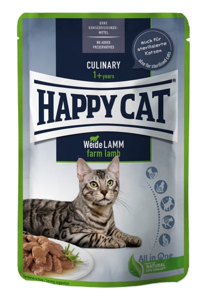 Happy Cat Pouchbeutel Culinary Weide Lamm 24 x 85g Katzenfutter