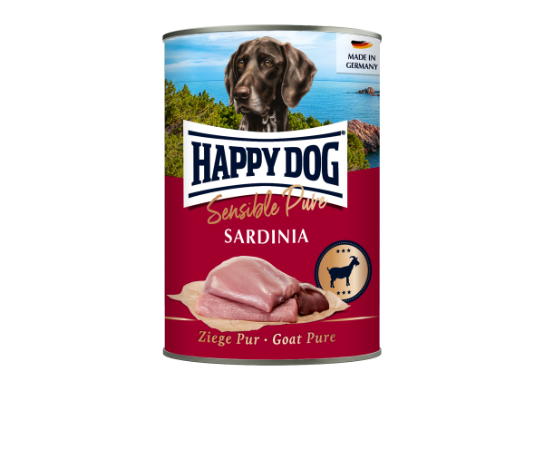 Happy Dog Dose Sardinia Ziege Pur 12 x 400g 100 % Fleisch und Nebenerzeugnisse