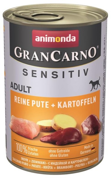 Animonda GranCarno Adult Sensitive Pute & Kartoffel pur 6 x 400g Hundefutter
