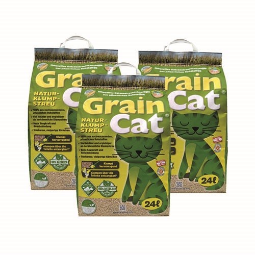 Grain Cat Öko-Katzenstreu CornCat Graincat 3 x 24 Liter Katzenstreu klumpend