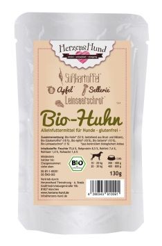 Herzenshund Portionsbeutel Bio-Huhn 15 x 130g