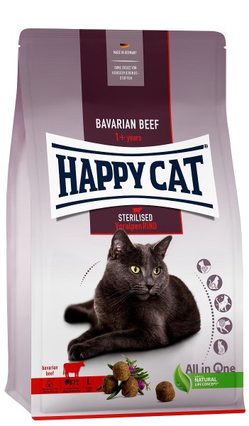 Happy Cat Sterilised Adult Voralpen Rind 10kg Katzenfutter