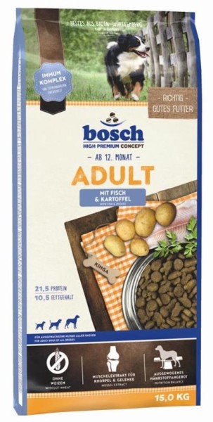 15kg Bosch Adult Fisch & Kartoffel Hundefutter