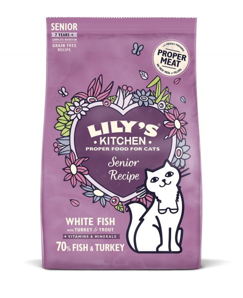 Lilys Kitchen Cat Senior Recipe White Fish with Turkey & Trout 2kg Katzenfutter