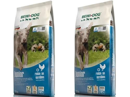 Bewi Dog Junior 2 x 12,5 kg Hundefutter für Junghunde größerer Rassen