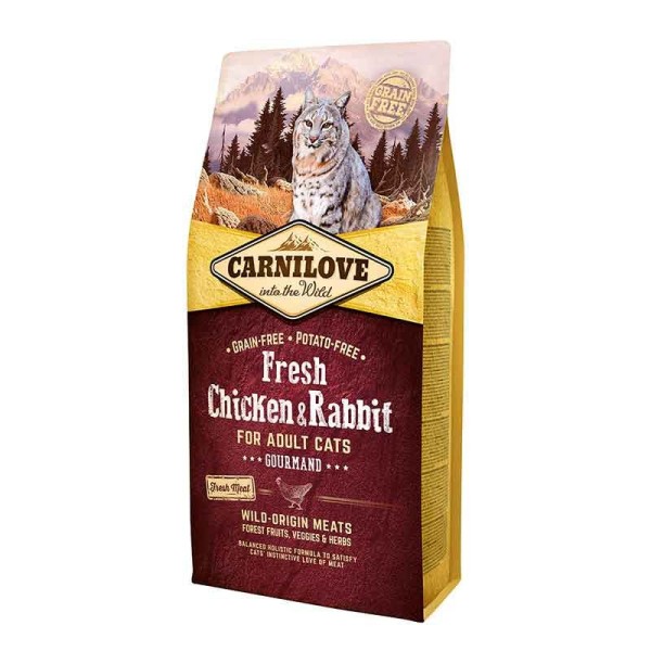 Carnilove Cat Adult Fresh - Chicken & Rabbit/Gourmand 2kg getreidefreies Katzenfutter
