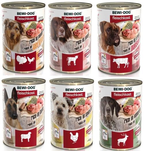 BEWI DOG Fleischkost 24 x 400g - Sorten frei wählbar
