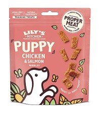 Lilys Kitchen Dog Treats Chicken & Salmon Nibbles for Puppies 8 x 70g Hundesnack