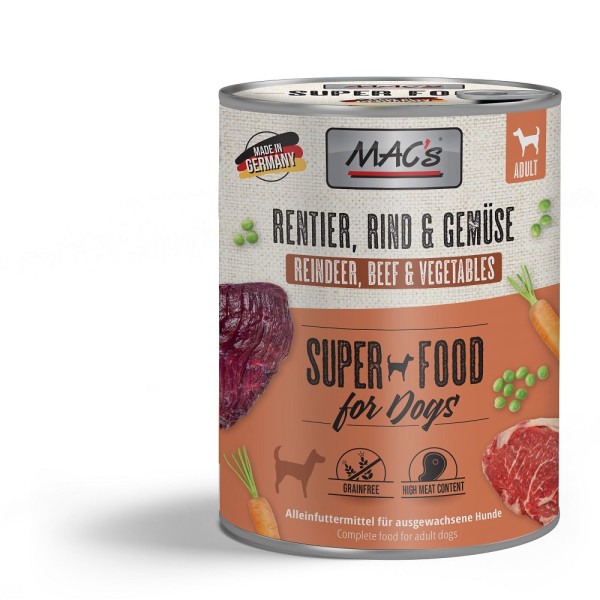 MACs Dog Rentier, Rind & Gemüse 6x 800g Dose Hundefutter