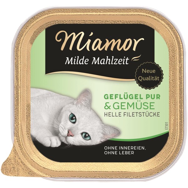 Miamor Schale Milde Mahlzeit Geflügel & Gemüse 16 x 100g Katzennassfutter