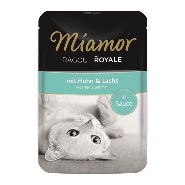 Miamor Frischebeutel Ragout Royale Huhn & Lachs 22 x 100g Katzenfutter