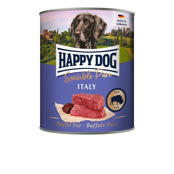 6 x 800g Dose Happy Dog Italy Büffel Pur getreidefrei 100% tierisches Protein