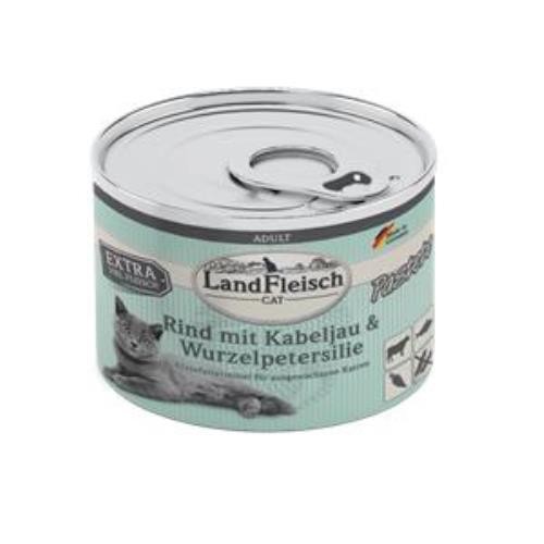 LandFleisch Cat Adult Pastete Rind, Kabeljau, Wurzelpetersilie 6 x 195g