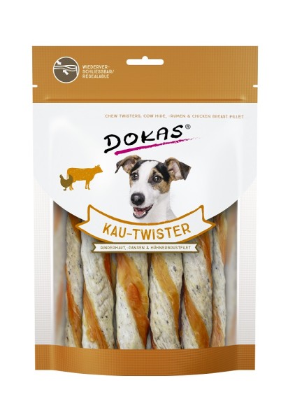 Dokas Dog Snack Kau-Twister Rinderhaut & Pansen 200g Hundesnack