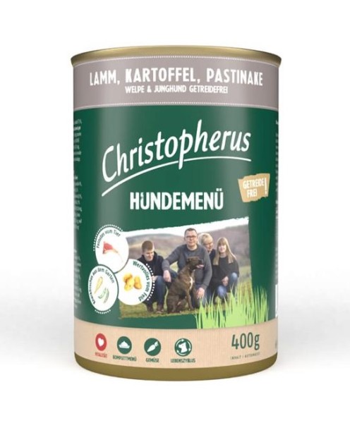 Christopherus Hundemenü Junior mit Lamm, Kartoffel, Pastinake 6 x 400g Hundefutter