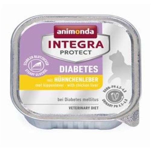 Animonda Integra Diabetes Hühnchenleber 16 x 100g Schale Katzenfutter