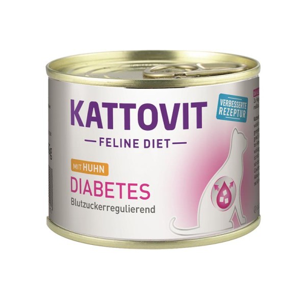 Kattovit Dose Feline Diet Diabetes/Gewicht Huhn 12 x 185g