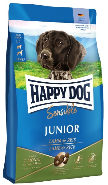 Happy Dog Sensible Junior Lamm & Reis 4kg Hundefutter