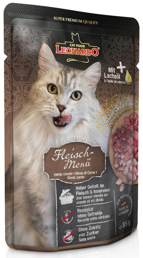 Leonardo Fleisch Menü 16 x 85g Frischebeutel Premium Katzenfutter