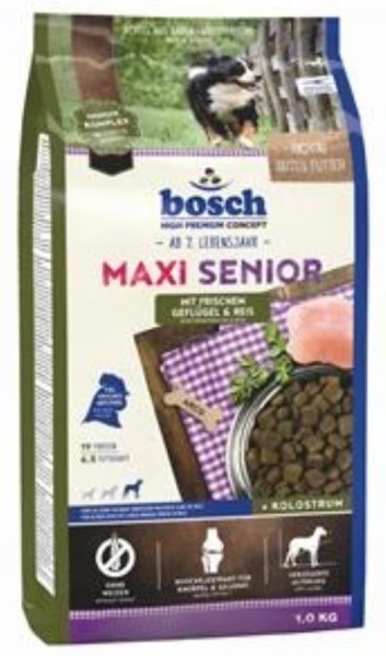 1 kg Bosch Senior Maxi Gefügel Hundefutter für ältere große Rassen