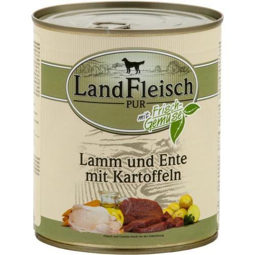 LandFleisch Dog Pur Lamm & Ente & Kartoffel 6 x 800g