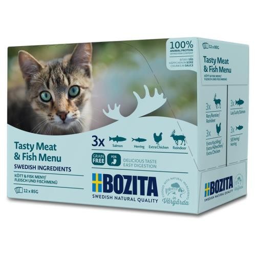 Bozita Multibox Fleisch & Fisch-Menü 12 x 85g Katzenfutter