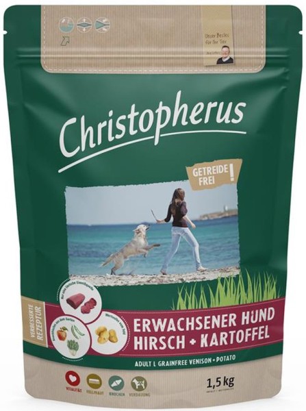Christopherus Getreidefrei Hirsch + Kartoffel 1,5 kg für ausgewachsene Hunde