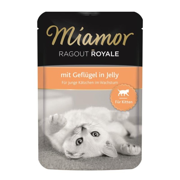 Miamor Frischebeutel Ragout Royale Kitten mit Geflügel 22 x 100g Katzenfutter
