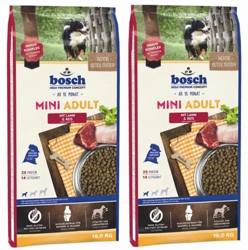 Bosch Adult Mini Lamm & Reis 2 x 15 kg Hundefutter für kleine Rassen