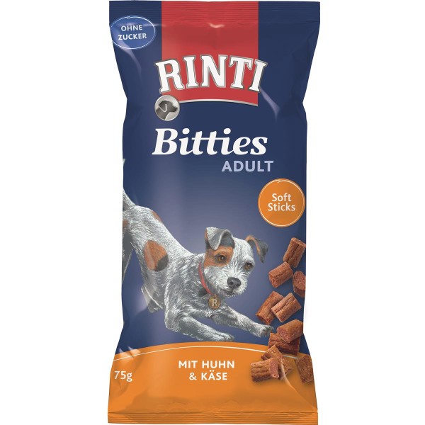 Rinti Snack Bitties Huhn & Käse 16 x 75g Hundesnack ohne Zucker