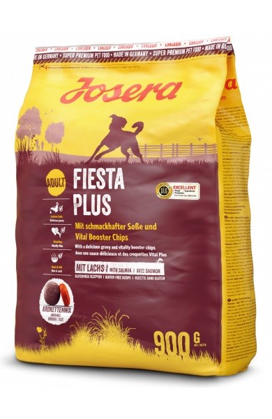 AKTION Josera FiestaPlus Trockenfutter für Hunde 5x 900g + Quietsche-Seppl gratis