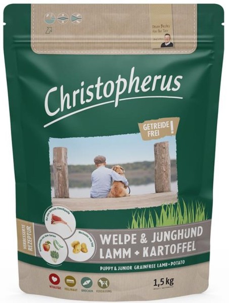 Christopherus Getreidefrei Welpe & Junghund mit Lamm & Kartoffel 1,5kg