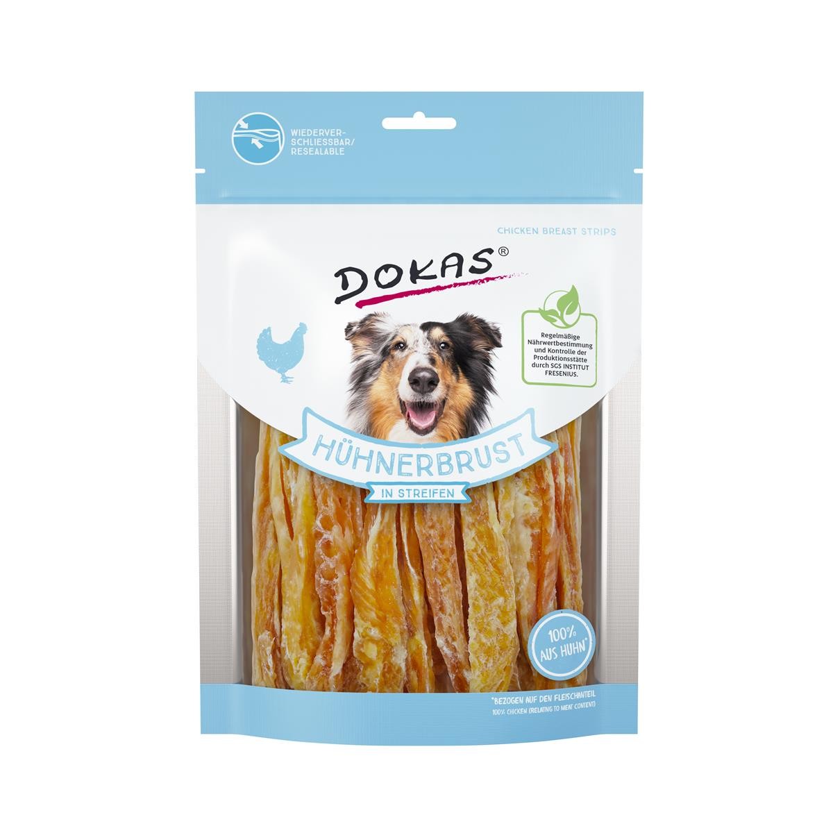 Dokas Dog Snack Hühnerbrust in Streifen 250g Hundesnack