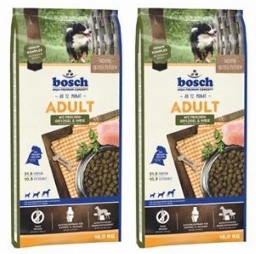 2 x 15 kg = 30 kg Bosch Adult Geflügel & Hirse für Hunde mit normaler Aktivität