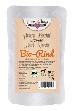 Herzenshund Bio Rindfleisch 15 x 130g Hundefutter