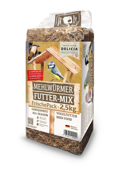 Delicia Mehlwürmer Futtermix 2,5kg Ganzjahresvogelfutter