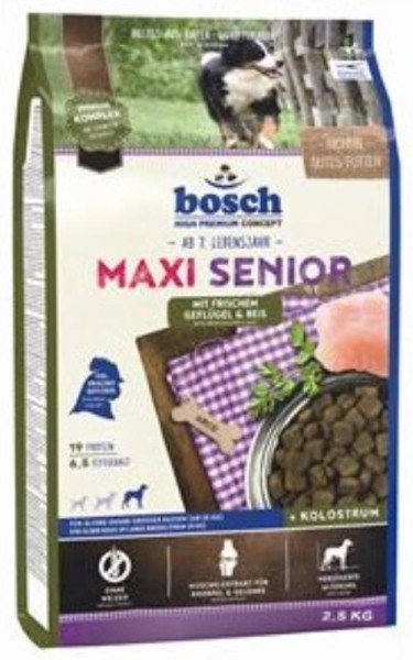 2,5 kg Bosch Senior Maxi Geflügel Hundefutter für ältere große Rassen