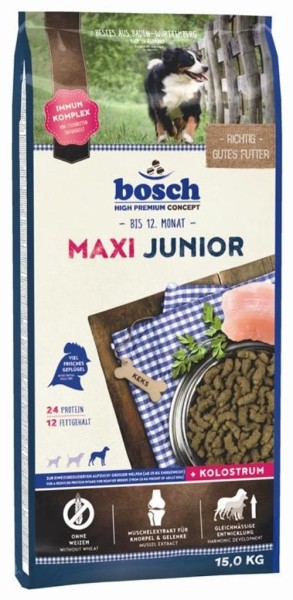 15kg Bosch Maxi Junior für Welpen/ Junghunde großer Rassen Hundefutter
