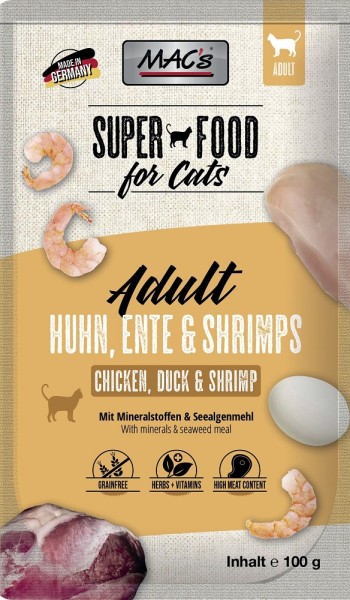 Macs Cat Ente & Shrimps 12 x 100g Pouchbeutel getreidefrei
