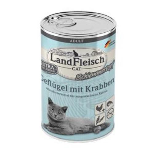 LandFleisch Cat Adult Schlemmertopf mit Geflügel & Krabben 6 x 400g